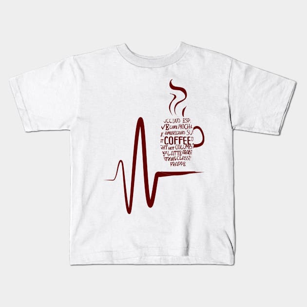 Heartbeat coffee. Kids T-Shirt by omnia34